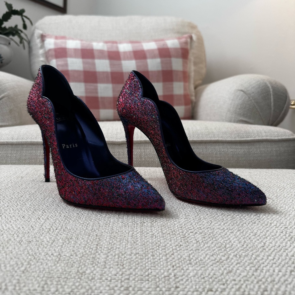 CHRISTIAN LOUBOUTIN Starlight Lurex Hot Chick 100 Stiletto Pumps - 37.5